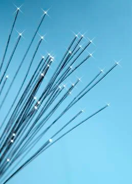Fiber Optic filiments - Telecommunications Stock Photos