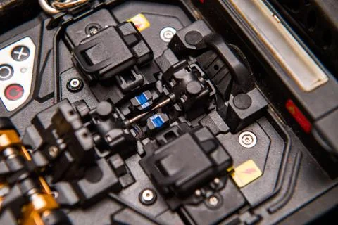 Fiber optic installation at home with e active clad-alignment sp Stock Photos