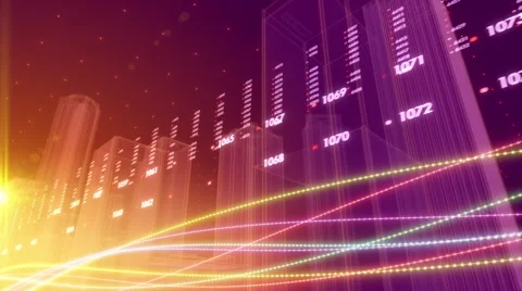 Fiber optic internet cables along city buildings Stock Footage 67888578