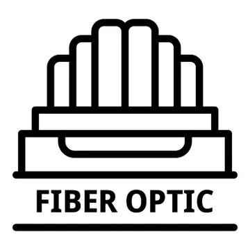 Fiber optic internet icon, outline style Stock Illustration