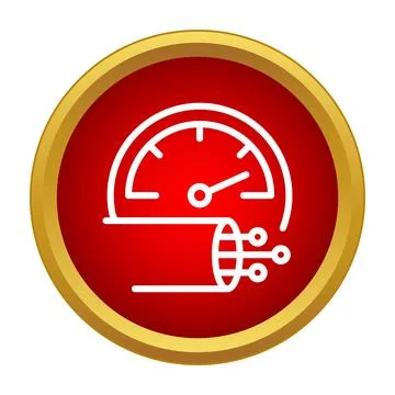 Fiber optic internet speed testing icon concept Stock Illustration