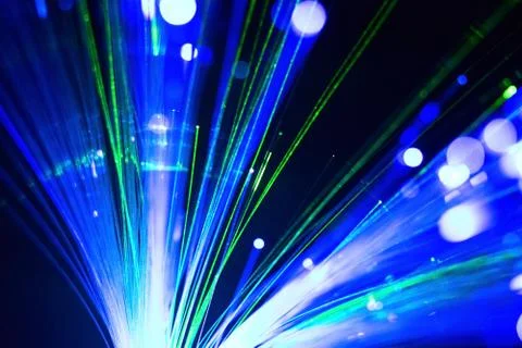 Fiber optic led multi-color lamp on black background Stock Photos