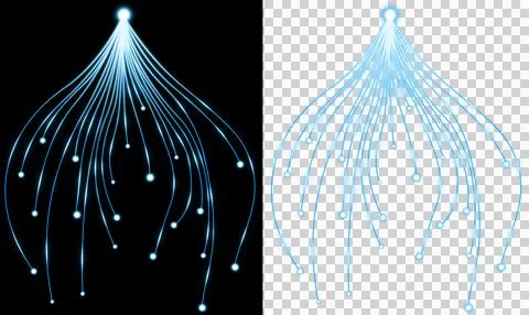 Fiber Optic Light Flow Abstract Data Stream Lines Glowing Technology Network Con 库存插图