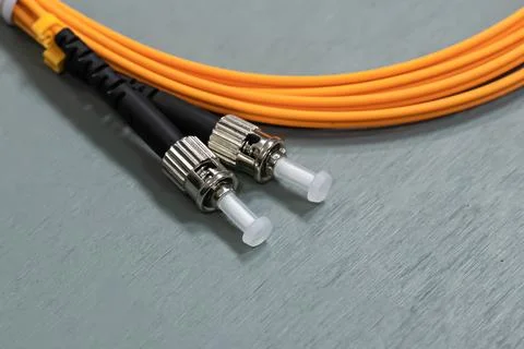 Fiber optic multimode LC patch cord for server rooms or data centers Stock Photos