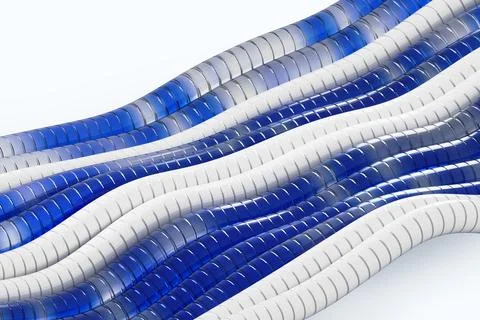 Fiber optic network cable abstract 3d background of glass and plastic wave lines Stock Illustration