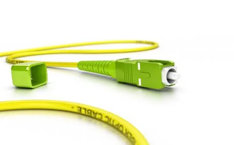 Fiber Optic Patch Cord Over White Illustrazione stock
