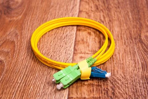 Fiber optic patch cord Stock Photos
