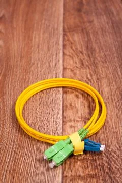 Fiber optic patch cord Stock Photos
