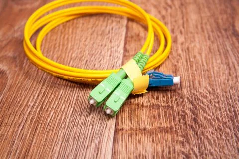 Fiber optic patch cord Stock Photos