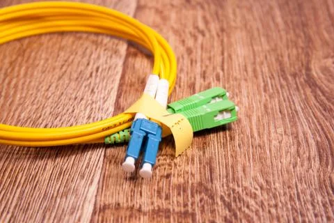 Fiber optic patch cord Stock Photos
