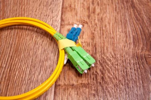 Fiber optic patch cord Stock Photos
