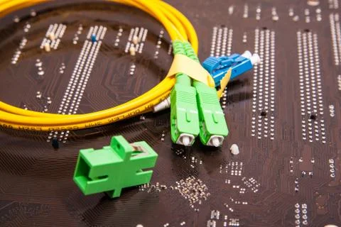 Fiber optic patch cord Stock Photos