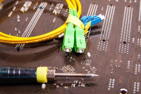 Fiber optic patch cord Stock Photos