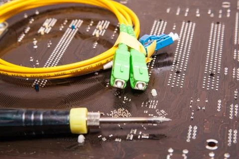 Fiber optic patch cord Stock Photos