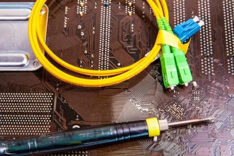 Fiber optic patch cord Stock Photos