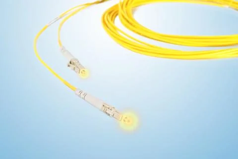 Fiber optic patchcord with lighting effect Stock Photos