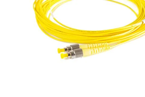 Fiber optic patchcord on white background Stock Photos