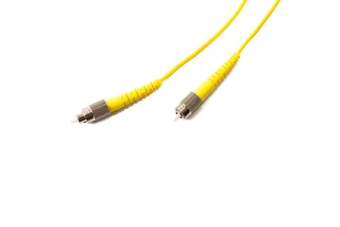 Fiber optic patchcord on white background Stock Photos