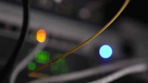 Fiber optic in server room. Stock Footage 331861489