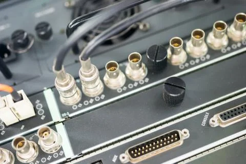 Fiber optic with servers in a technology data center Stock Photos