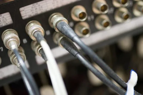 Fiber optic with servers in a technology data center Stock Photos