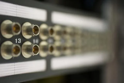 Fiber optic with servers in a technology data center Stock Photos