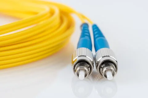 Fiber optic single mode patch cord Stock Photos