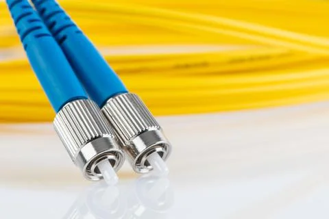 Fiber optic single mode patch cord Stock Photos