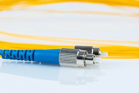 Fiber optic single mode patch cord Stock Photos