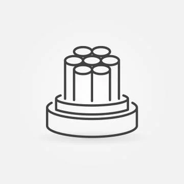 Fiber optic wire or cable vector concept linear icon Stock Illustration