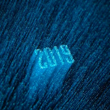 Fiber-optic year 2019 concept Stock Illustration