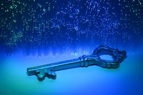 Fiber optical and key Stock Photos