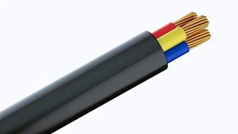 Fiber optical cable detail isolated on white background 3d illustration Stock Illustration