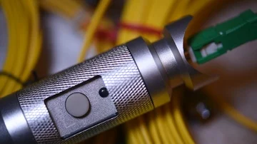 Fiber optical cable tester device Stock Footage 85955572
