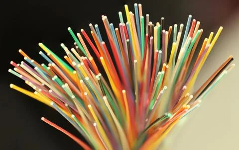 Fiber optical network cable close up Stock Photos