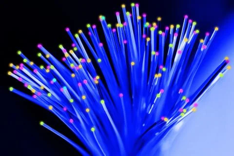 Fiber optical network cable close up Stock Photos