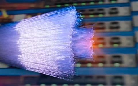 Fiber optical network cable Stock Photos