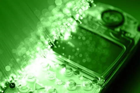 Fiber optics background with lots of light spots Stock Photos