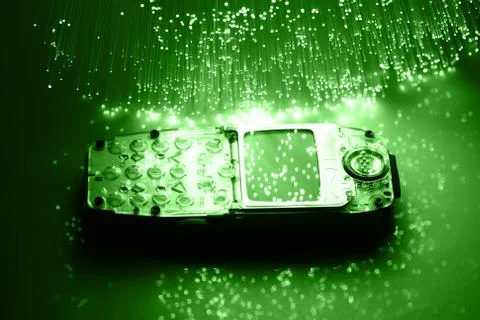 Fiber optics background with lots of light spots Stock Photos