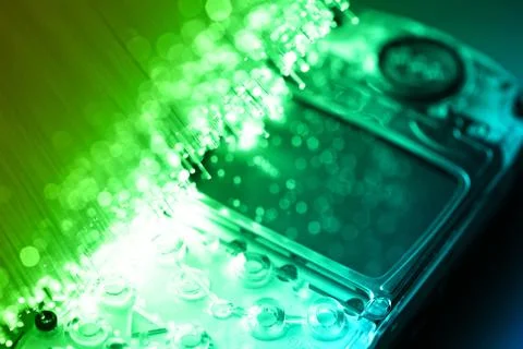 Fiber optics background with lots of light spots Stock Photos