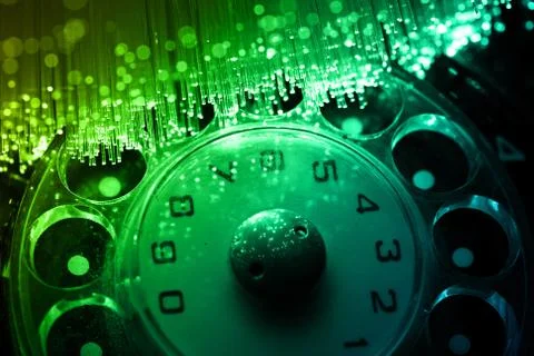 Fiber optics background with lots of light spots Stock Photos