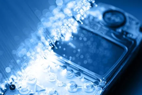 Fiber optics background with lots of light spots Stock Photos