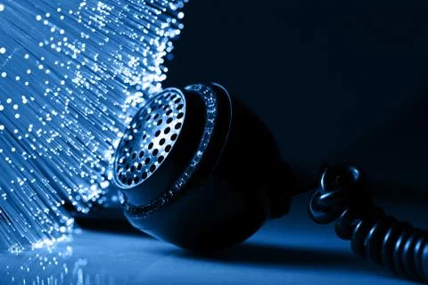 Fiber optics background with lots of light spots Foto stock