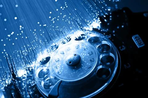 Fiber optics background with lots of light spots Stock Photos