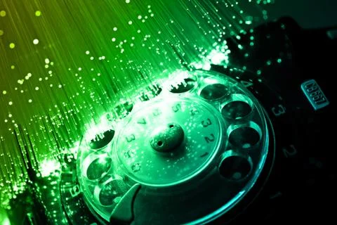 Fiber optics background with lots of light spots Foto stock