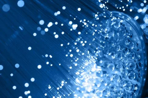 Fiber optics background with lots of light spots Foto stock