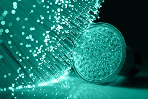 Fiber optics background with lots of light spots Stock Photos