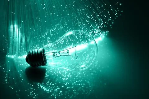Fiber optics background with lots of light spots Foto stock
