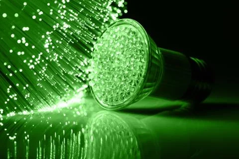 Fiber optics background with lots of light spots Stock Photos
