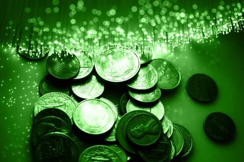 Fiber optics background with lots of light spots Stock Photos
